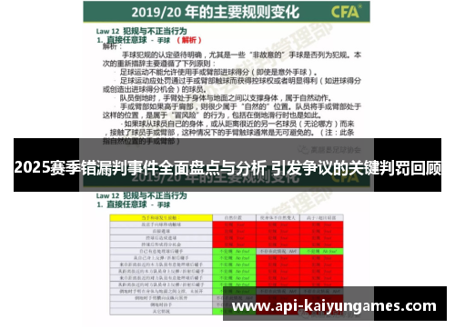 2025赛季错漏判事件全面盘点与分析 引发争议的关键判罚回顾