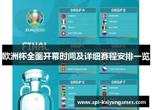 欧洲杯全面开幕时间及详细赛程安排一览