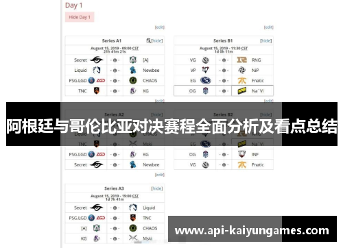 阿根廷与哥伦比亚对决赛程全面分析及看点总结