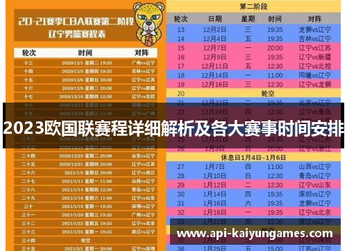 2023欧国联赛程详细解析及各大赛事时间安排